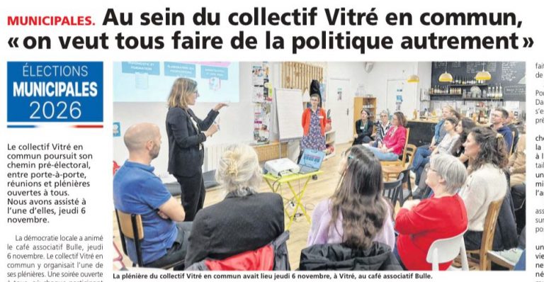 [Presse] Au sein du collectif Vitré en commun, »On veut tous faire de la politique autrement »